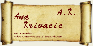 Ana Krivačić vizit kartica